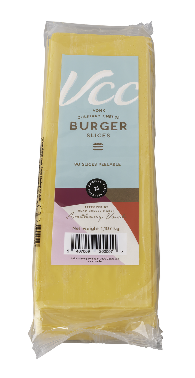 VCC Burger Scheiben mind. 44 - max. 48 % Fett i.Tr. gekühlt - 1,107 kg Packung