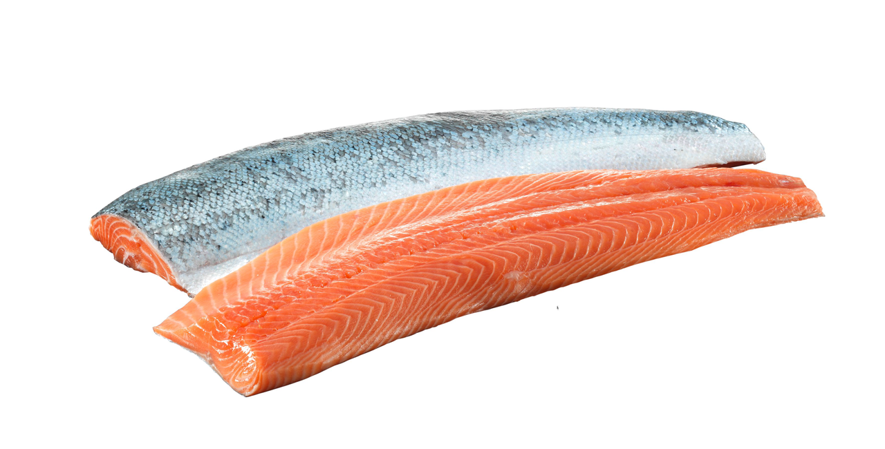 Lachsfiletseite mit Haut roh tiefgefroren ca. 1,5 kg - je kg