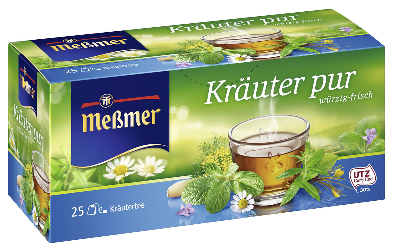 Meßmer Kräutertee Pur würzig-frisch, 25 Teebeutel - 50 g Faltschachtel