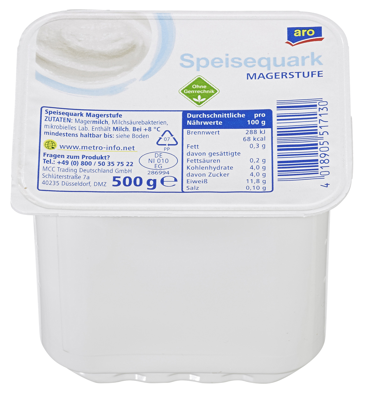 aro Speisequark Magerstufe 0,3 % Fett - 500 g Becher