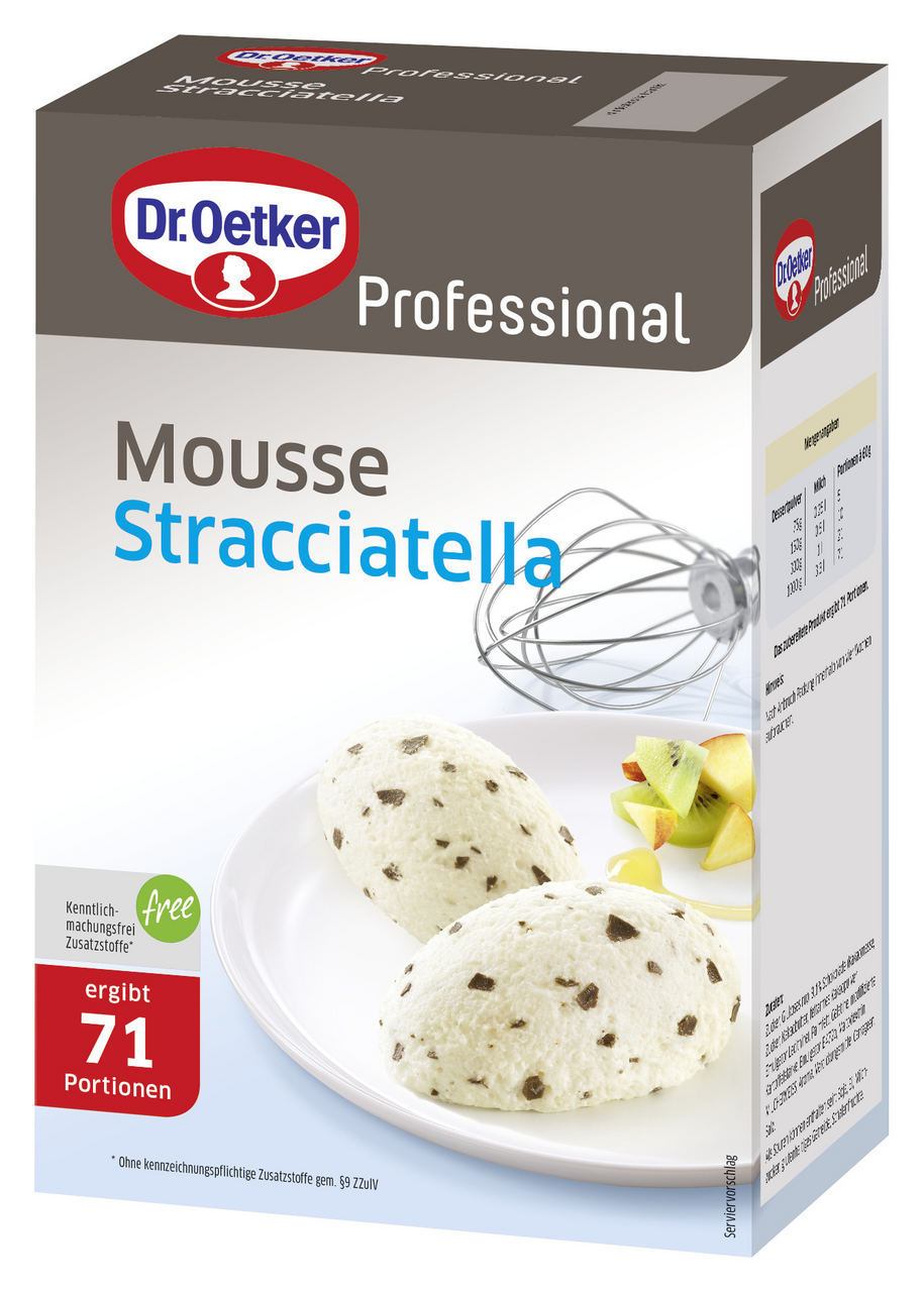 Dr. Oetker Professional Mousse Stracciatella ohne Kochen Dessertpulver - 1 x 1 kg Packung