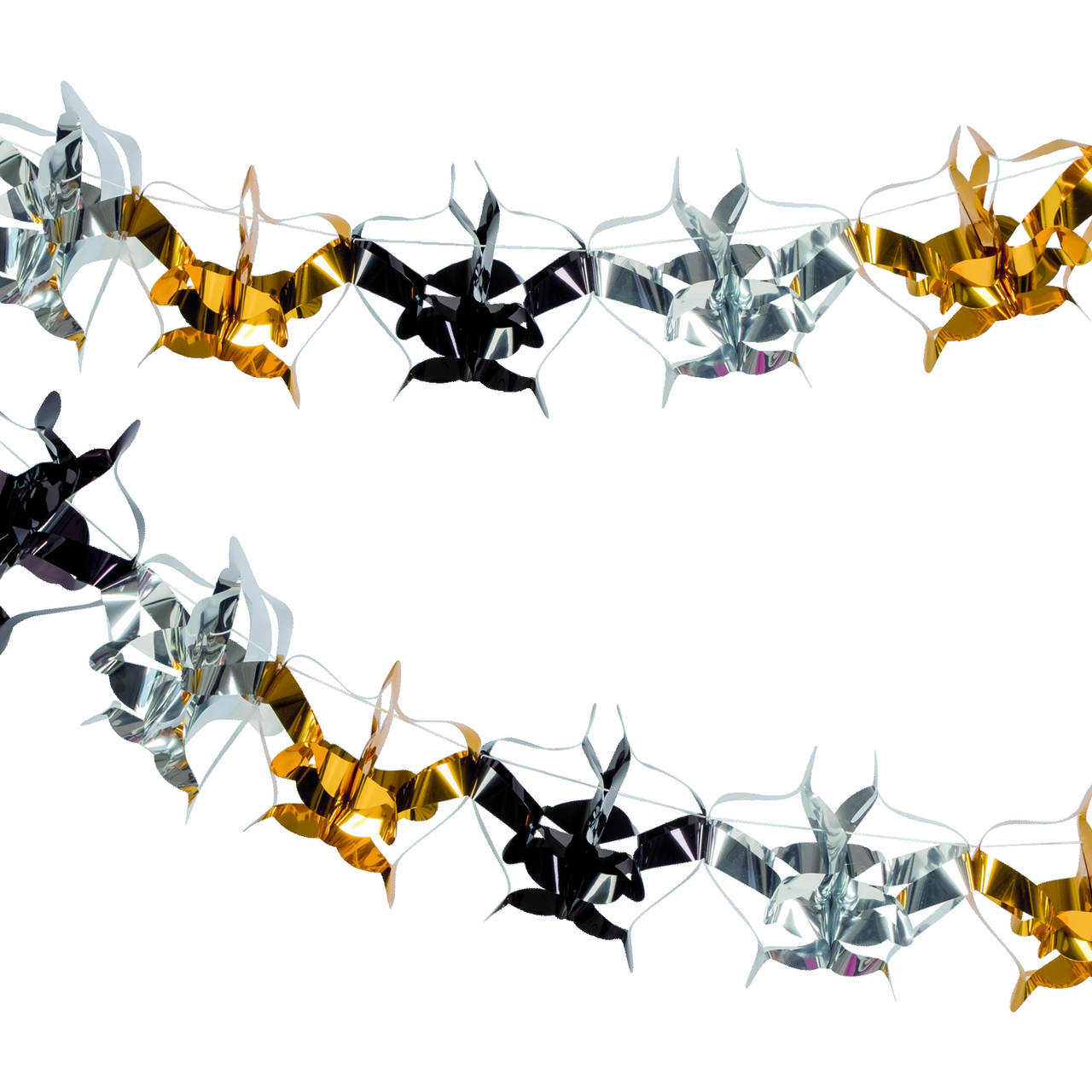 Heyne Girlande Metallic Schwarz/Silber/Gold Ø 15 cm 2,5 m