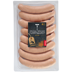 Mischau Original Berliner Currywurst mit Darm, umgerötet gekühlt aus Schweinefleisch unter Schutzatmosphäre verpackt 8 Stück à 100 g - 1 x 800 g Packung