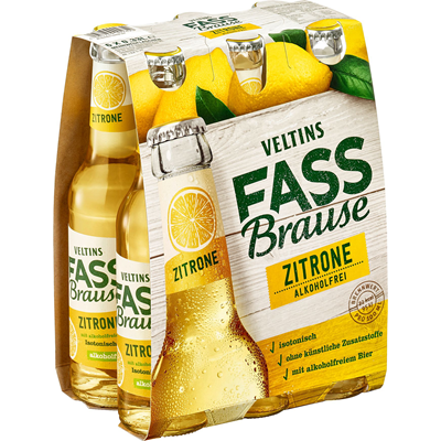 Veltins Fassbrause Zitrone Mischgetrank 70 Erfrischungsgetrank Mit Zitronengeschmack 30 Alkoholfreiem Bier 6 X 6 X 0 33 L Flaschen Metro