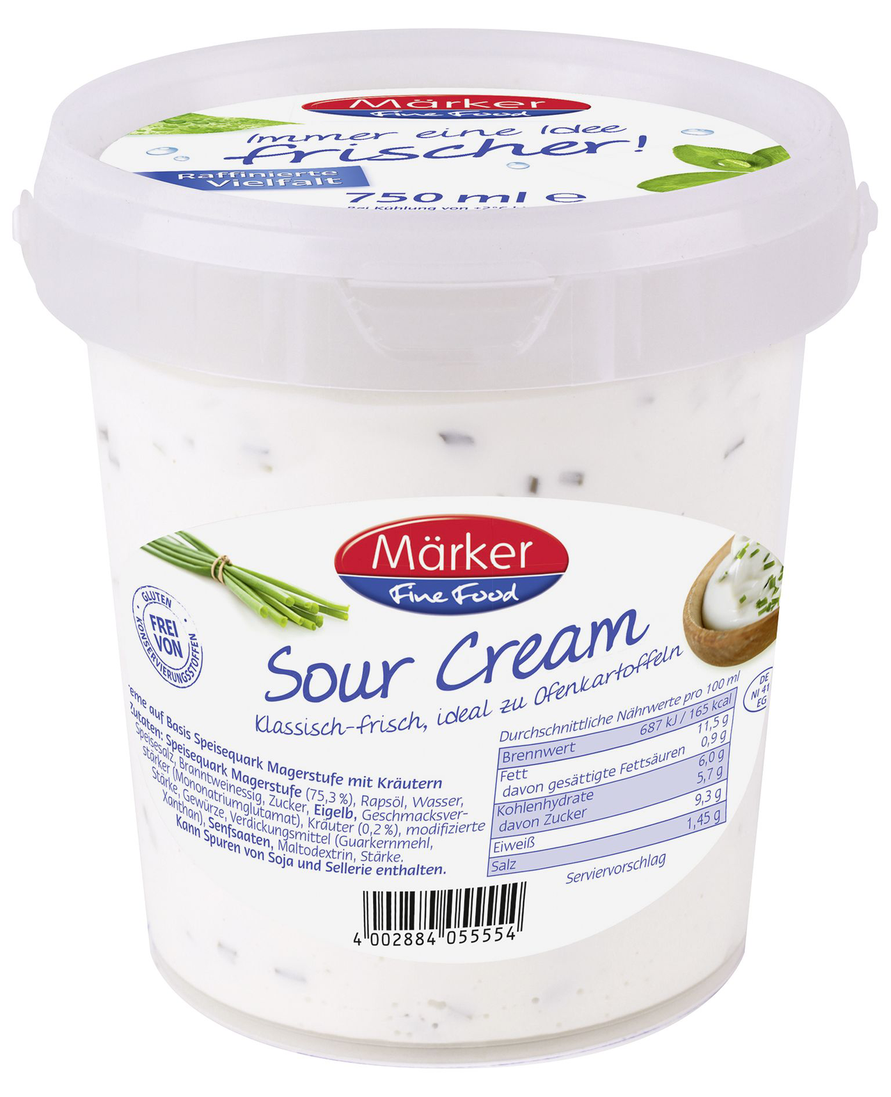 Märker Sour Cream 11,5 % Fett - 750 ml Eimer