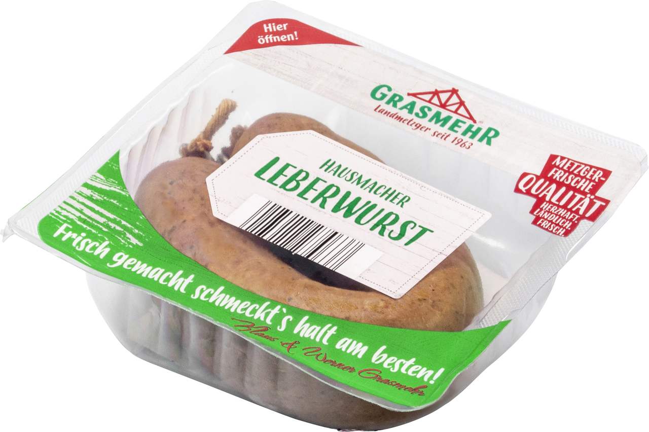 Grasmehr Hausmacher Leberwurst Miniring Schwein - 1 x 180 g Packung