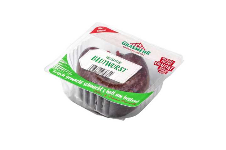 Grasmehr Hessische Blutwurst Miniring Schwein - 1 x 180 g Packung