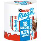 Kinder Riegel gefüllte Vollmilchschokolade mit Milchfüllung (59,5 %), 18 Stück à 21 g 378 g Packung