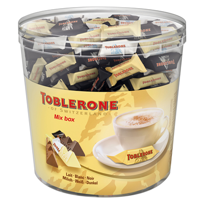 Toblerone Mini Mix-Box Einzelportionen 113 Stück à 8g - 904 g Eimer |