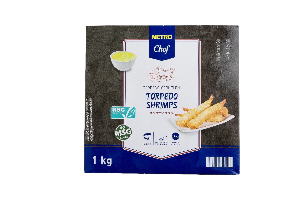 METRO Chef Torpedo Garnele tiefgefroren - 1 kg Packung