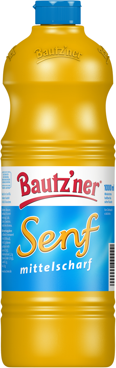 Bautz'ner Senf, mittelscharf - 1 l Flasche