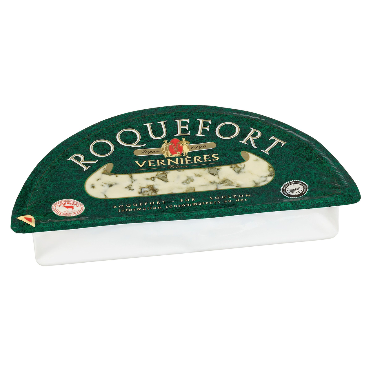 Vernieres Roquefort französischer Blauschimmelkäse, 50 % Fett 600 g Packung