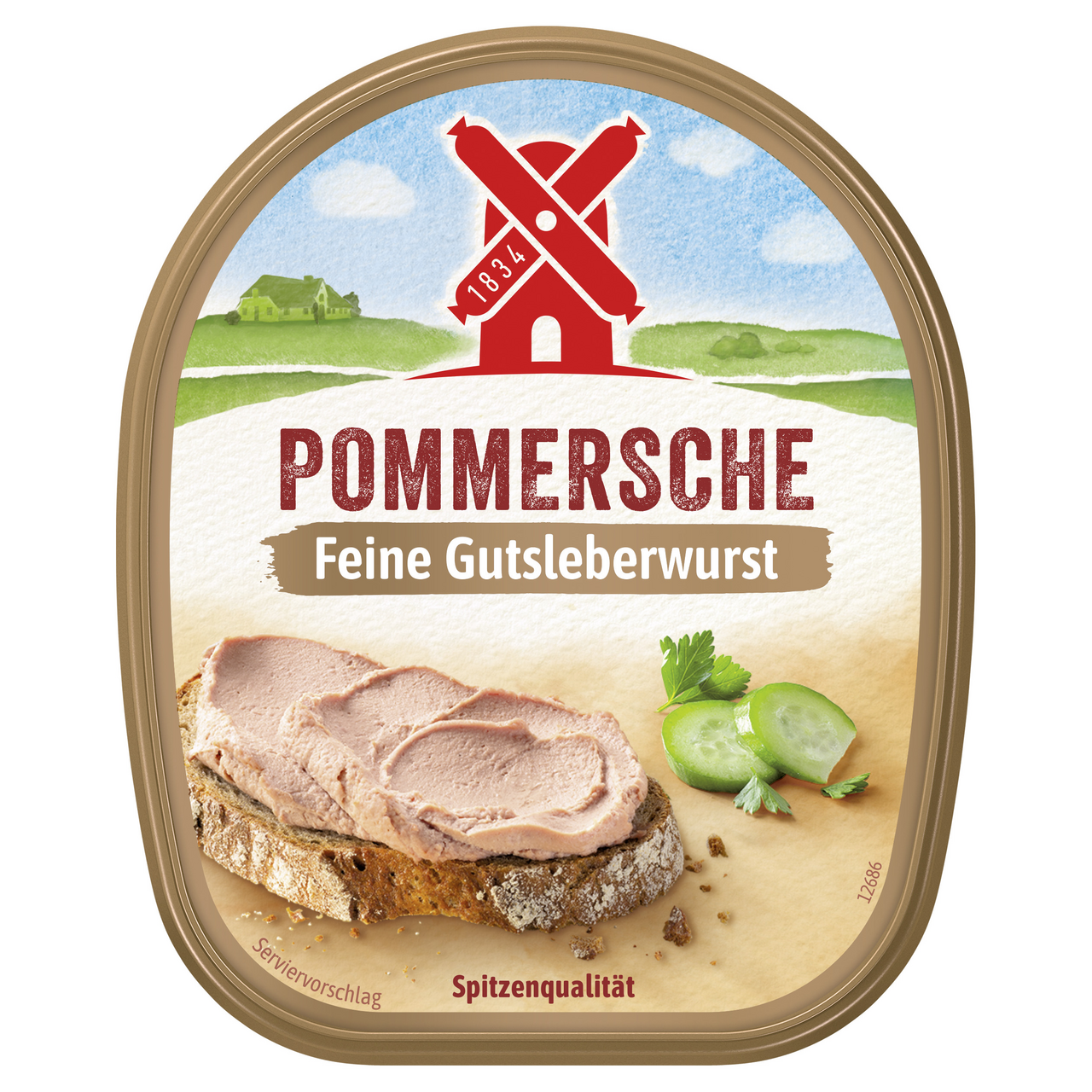 Pommersche Gutsleberwurst fein vom Schwein - 1 x 125 g Becher