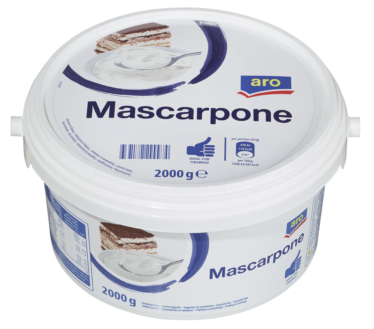 aro Mascarpone 82 % Fett - 2 kg Eimer