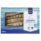 METRO Chef Black Tiger Gambas Garnelen mit Kopf und Schale tiefgefroren roh ca. 4 - 6 Stück - 800 g Packung