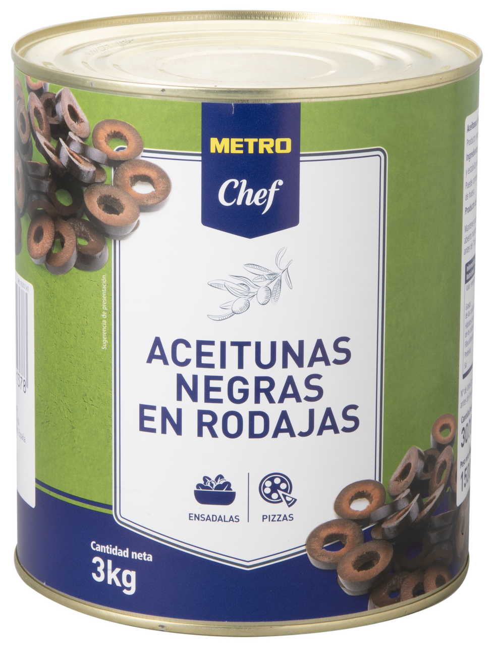 METRO Chef Aceituna negra rodajas lata 1500 gne (2900 g)