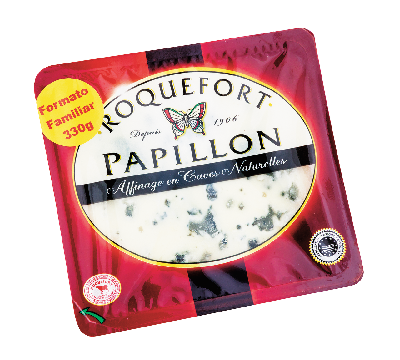 PAPILLON queso roquefort l/c rojo pieza 330 g