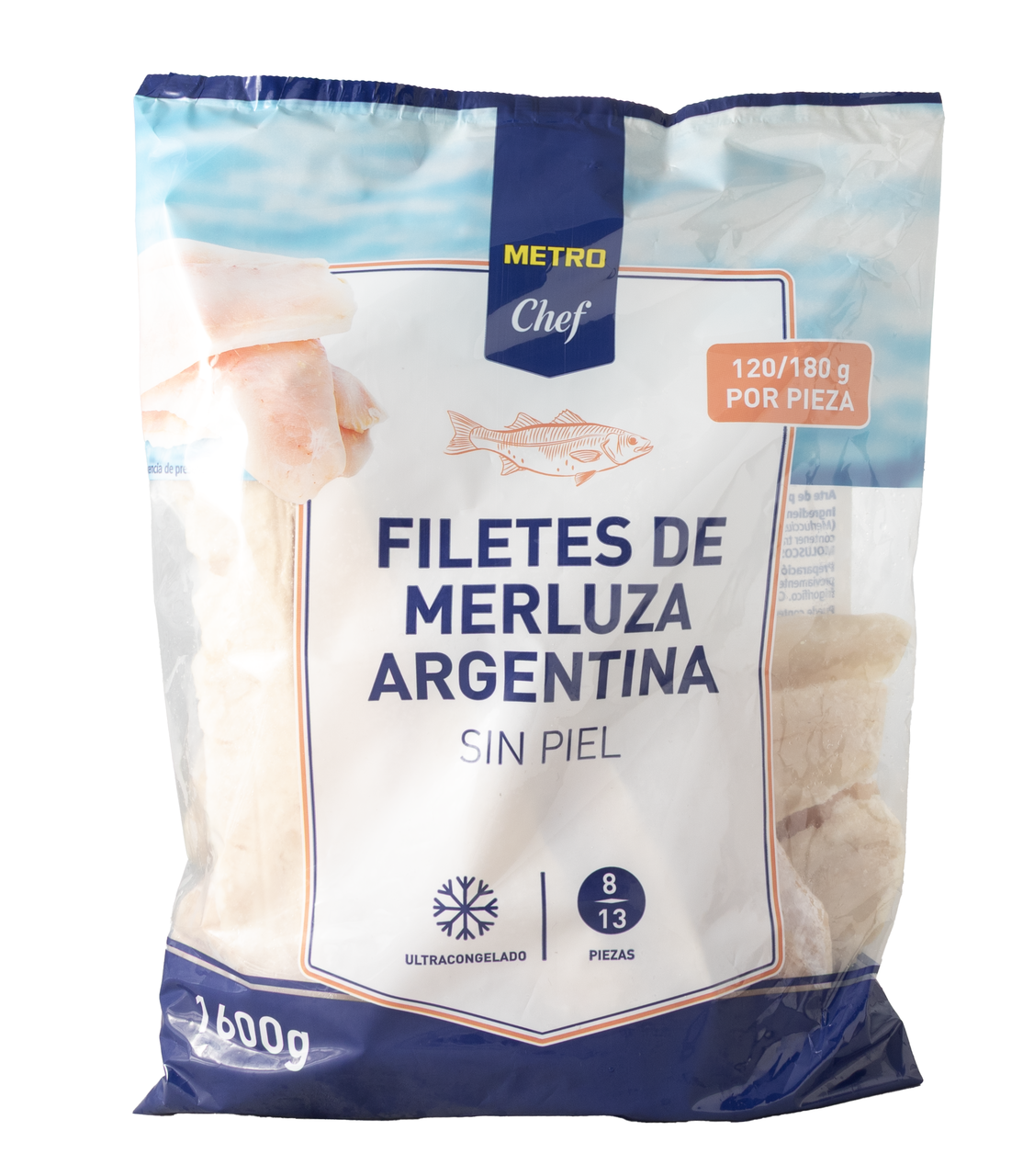METRO Chef Merluza filete sin piel 120/180g 1,6Kg