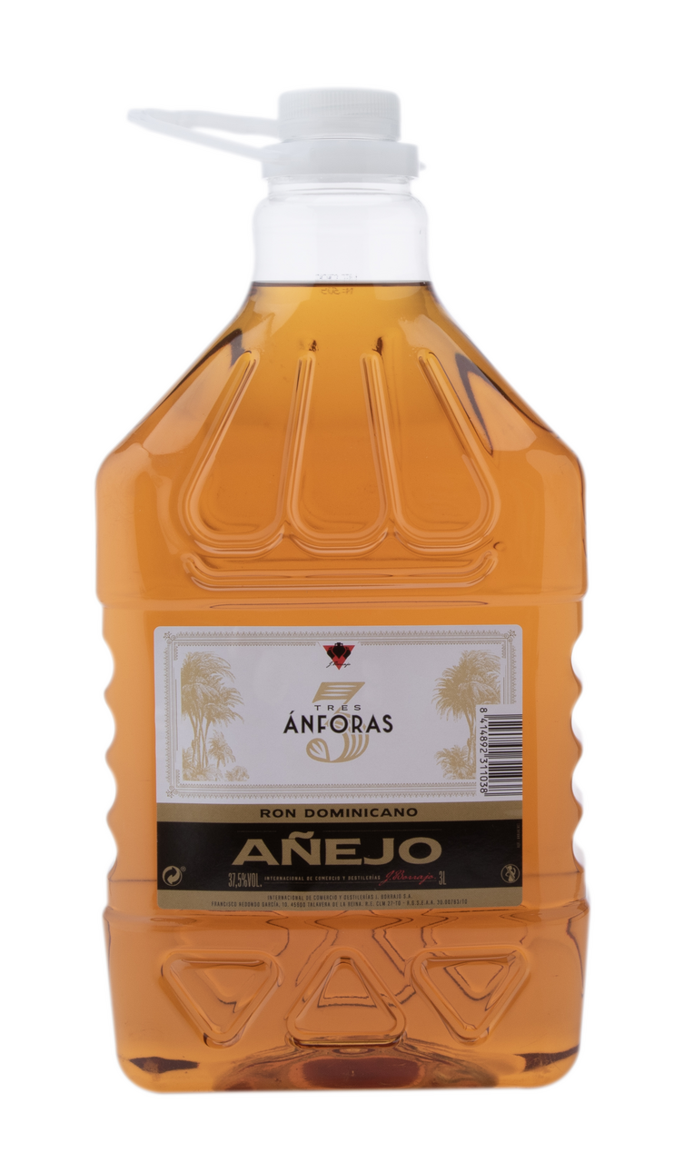 TRES ÁNFORAS ron dorado 3L Alc. 37,5% vol.