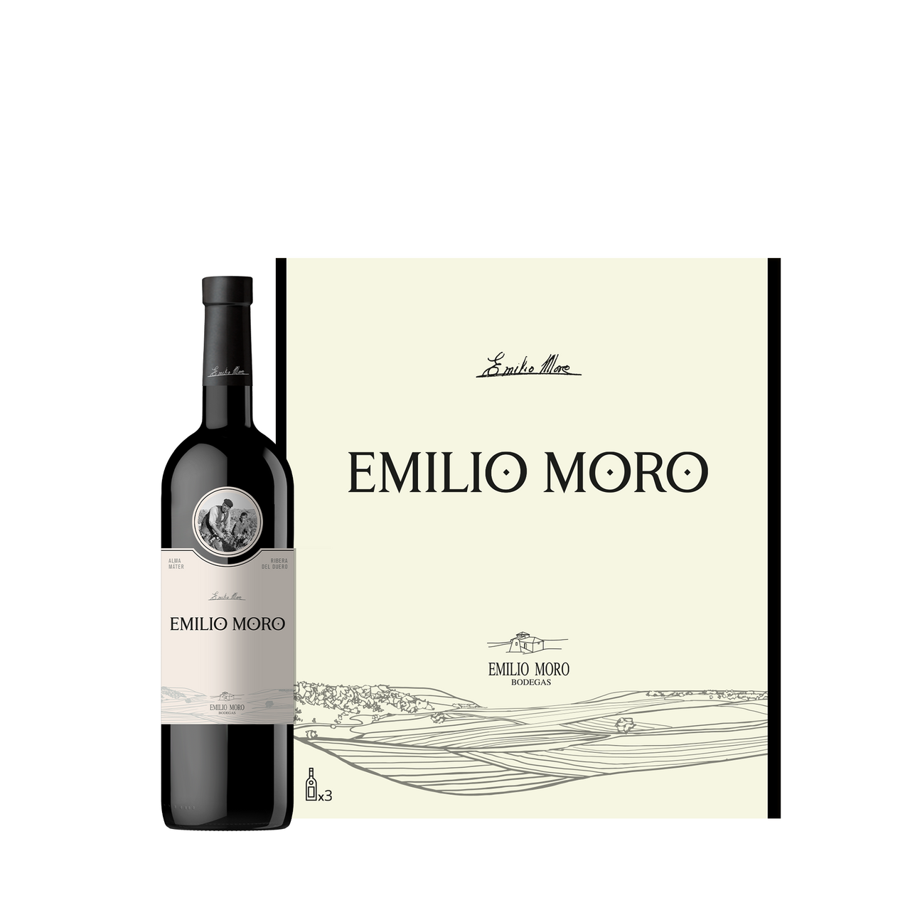 Emilio Moro vino tinto D.O. Ribera del Duero contiene 3 botellas de 75 cl (2,25 L) + estuche cartón