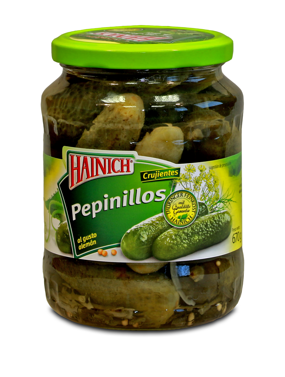 Hainich pepinillos agridulces frasco 360 gne (670 g)