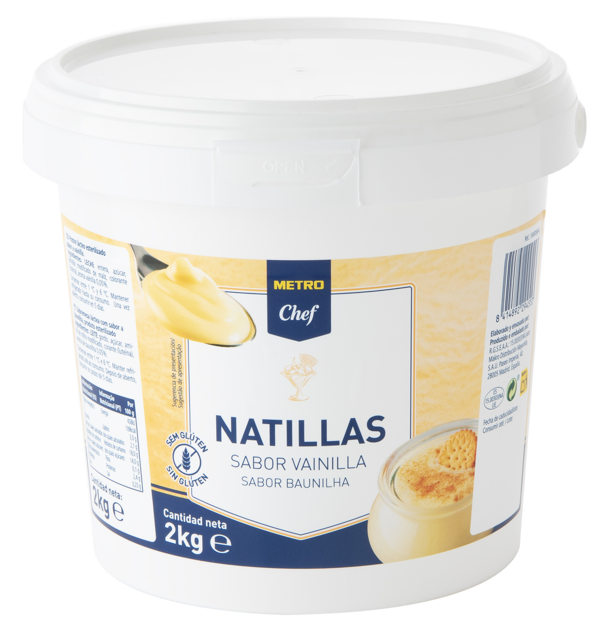 METRO Chef natillas sabor vainilla cubo 2 Kg