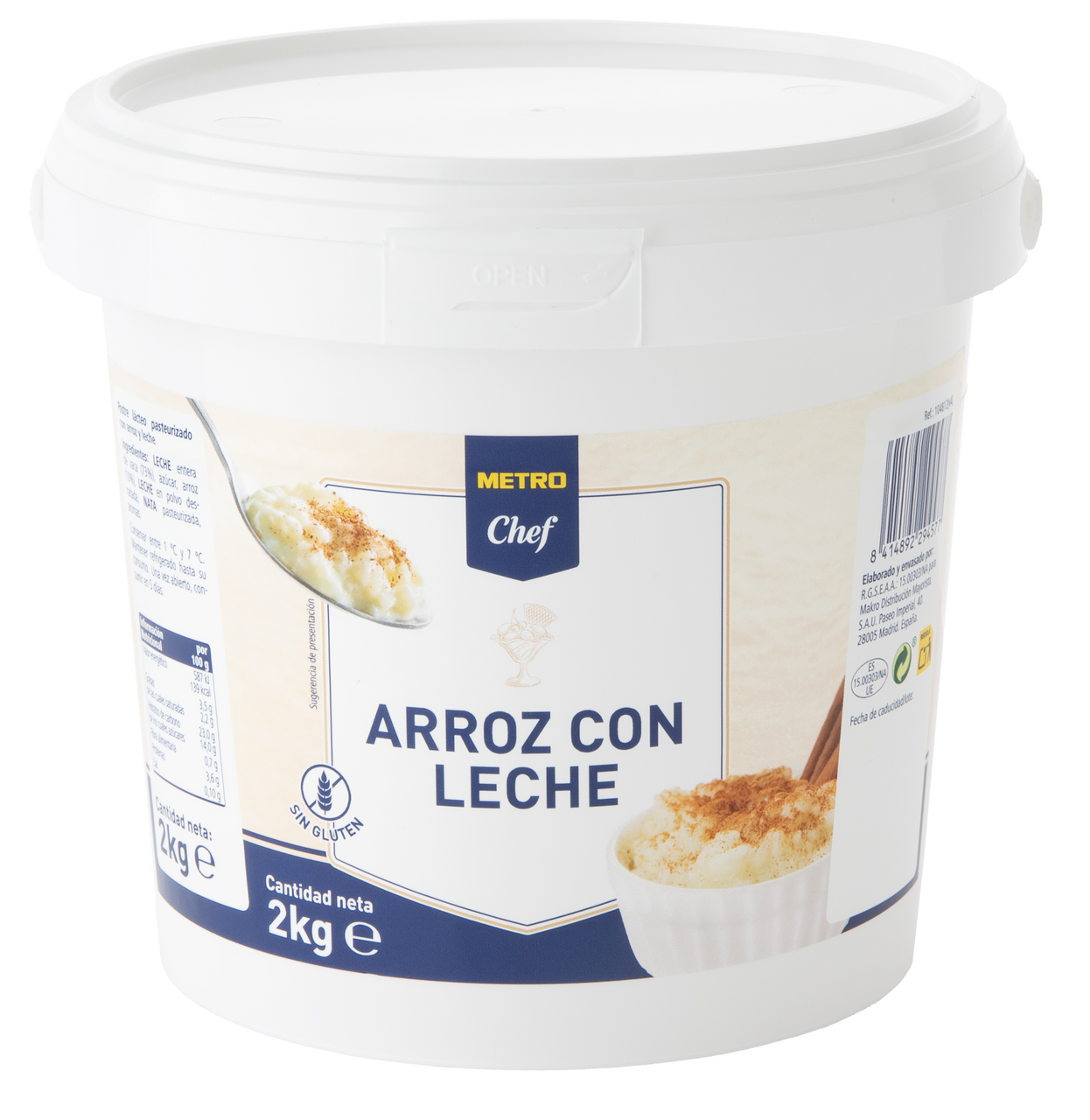 METRO Chef arroz con leche cubo 2 Kg