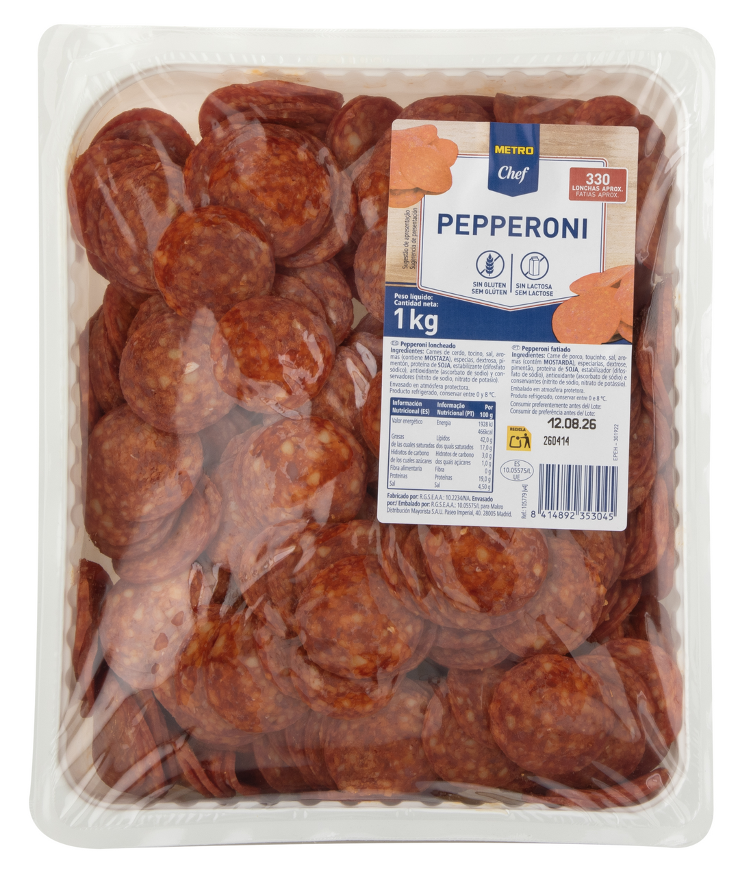 METRO Chef peperoni en lonchas 1kg