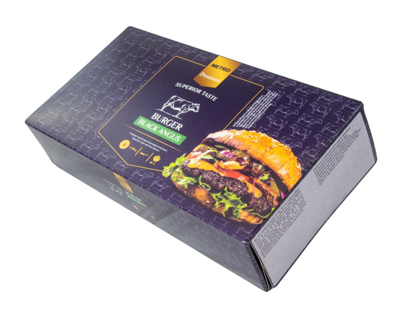 METRO Premium Hamburguesa Angus congelada bandeja 6ud x 200g (total 1200g)