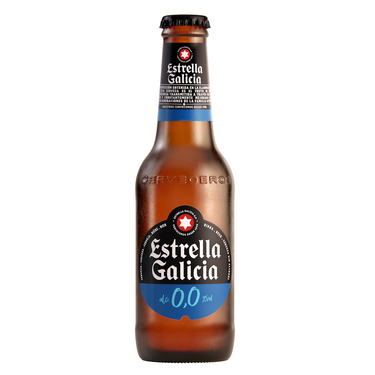Estrella Galicia cerveza 0,0 25cl contiene 24 botellas