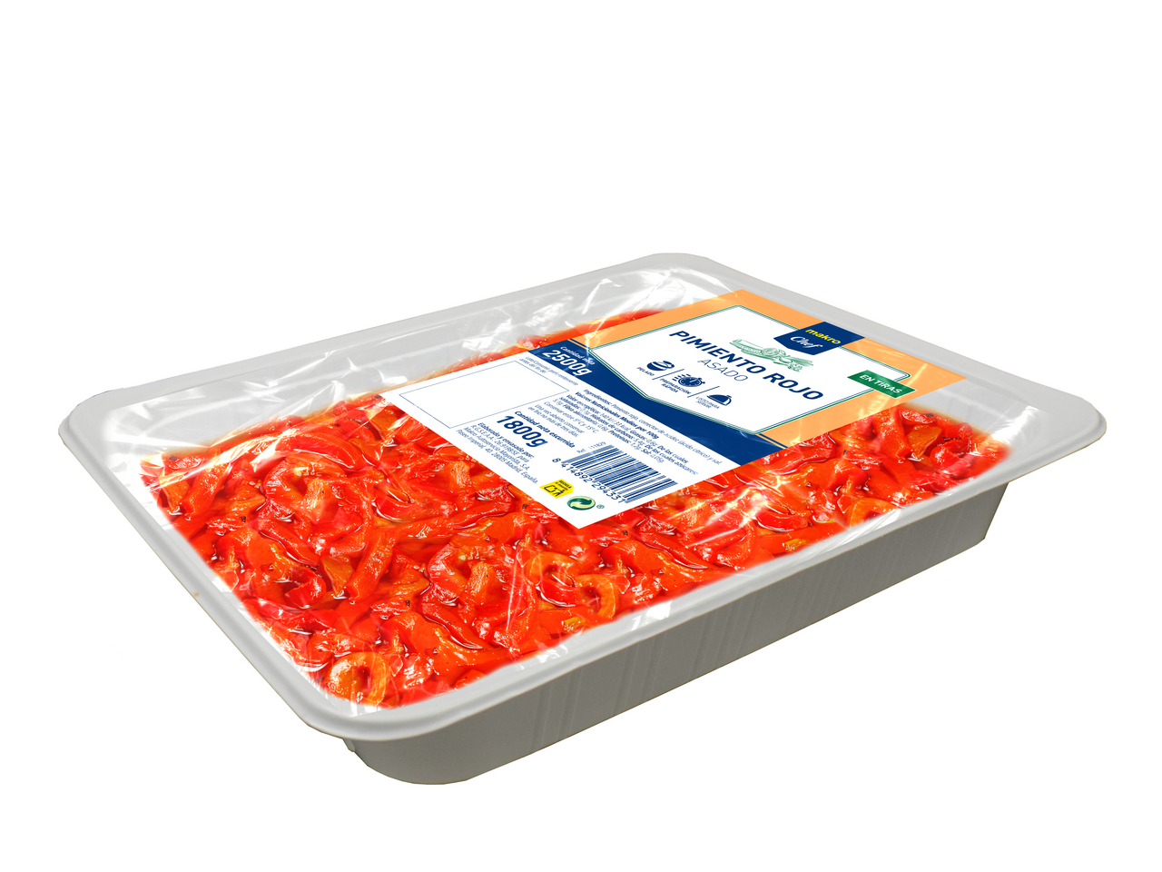 METRO Chef Pimiento asado en tiras rojo, bandeja 1,8kg neto