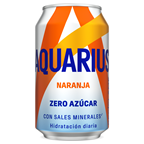 AQUARIUS zero naranja lata 33 cl contiene 24 unidades