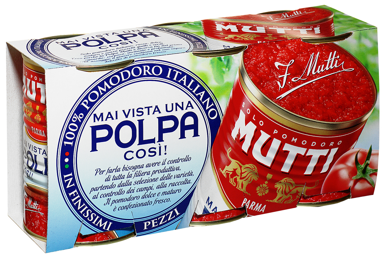 MUTTI tomate polpa lata 272 gne contiene 3 unidades (1200 g)
