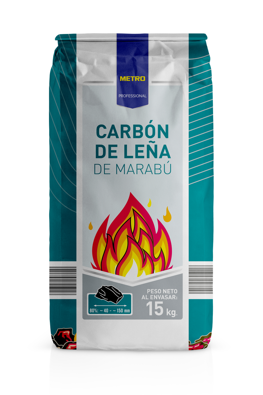 METRO PROFESSIONAL carbón vegetal 15kg
