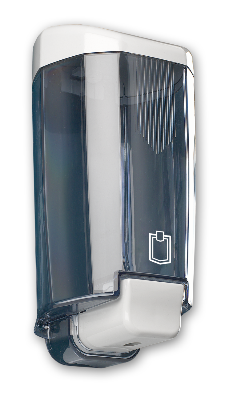 METRO PROFESSIONAL dosificador de jabón en ABS transparente-blanco
