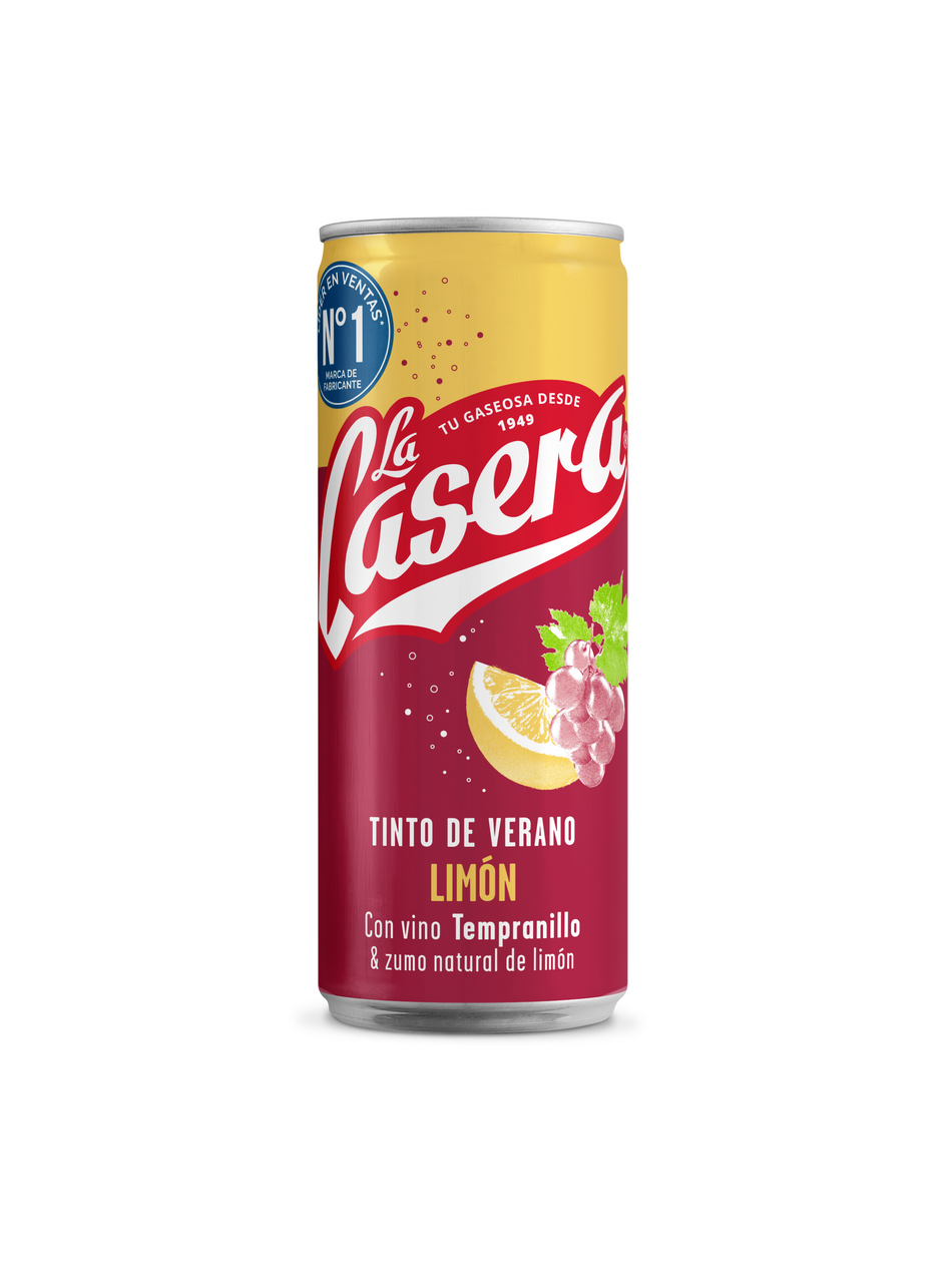 LA CASERA Tinto de verano con limón 3.4% vol. en lata 33 cl contiene 24 latas