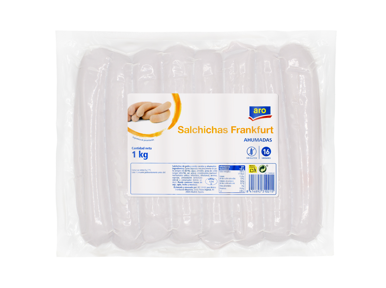 aro salchichas frankfurt 1kg