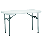 Mesa plegable con estructura de acero pintado y sobre de polietileno strauss 123x61