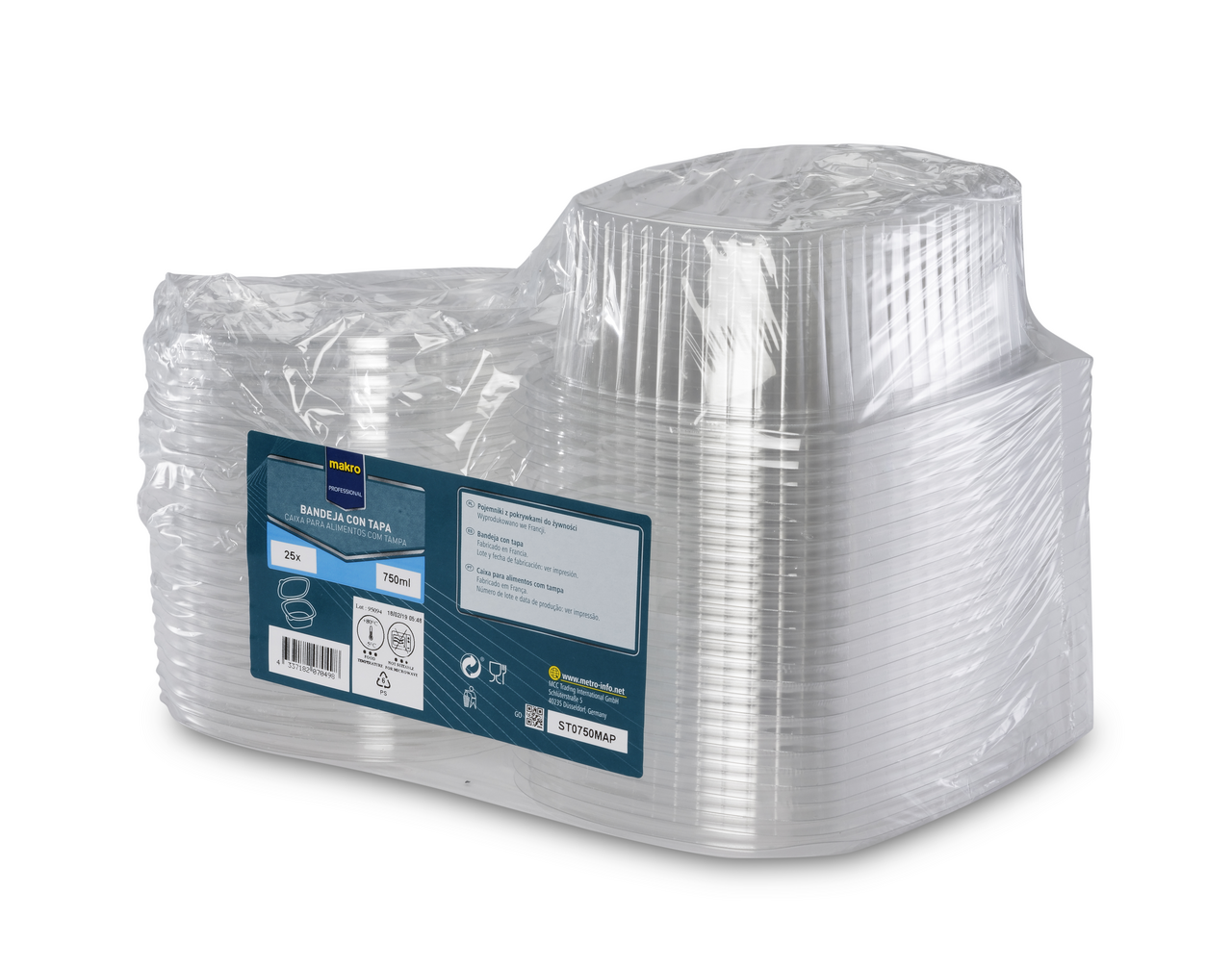 makro PROFESSIONAL Envase con tapa 750cc 25 unidades