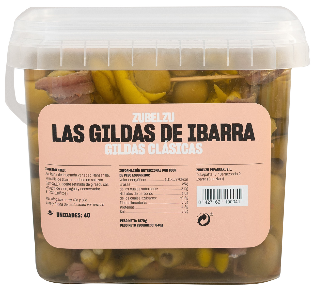 Zubelzu gilda con anchoa cubo 788 gne (2036 g)