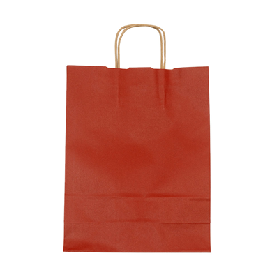 Bolsas de papel con asa rizada rojo 24x31x19cm |