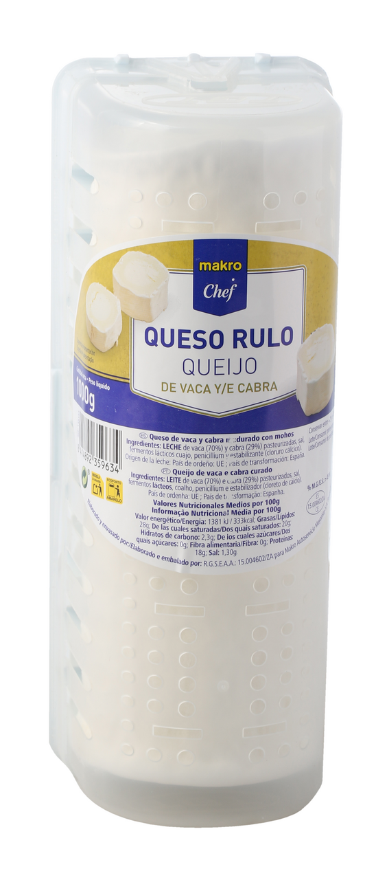 makro Chef queso vaca-cabra rulo 1 Kg