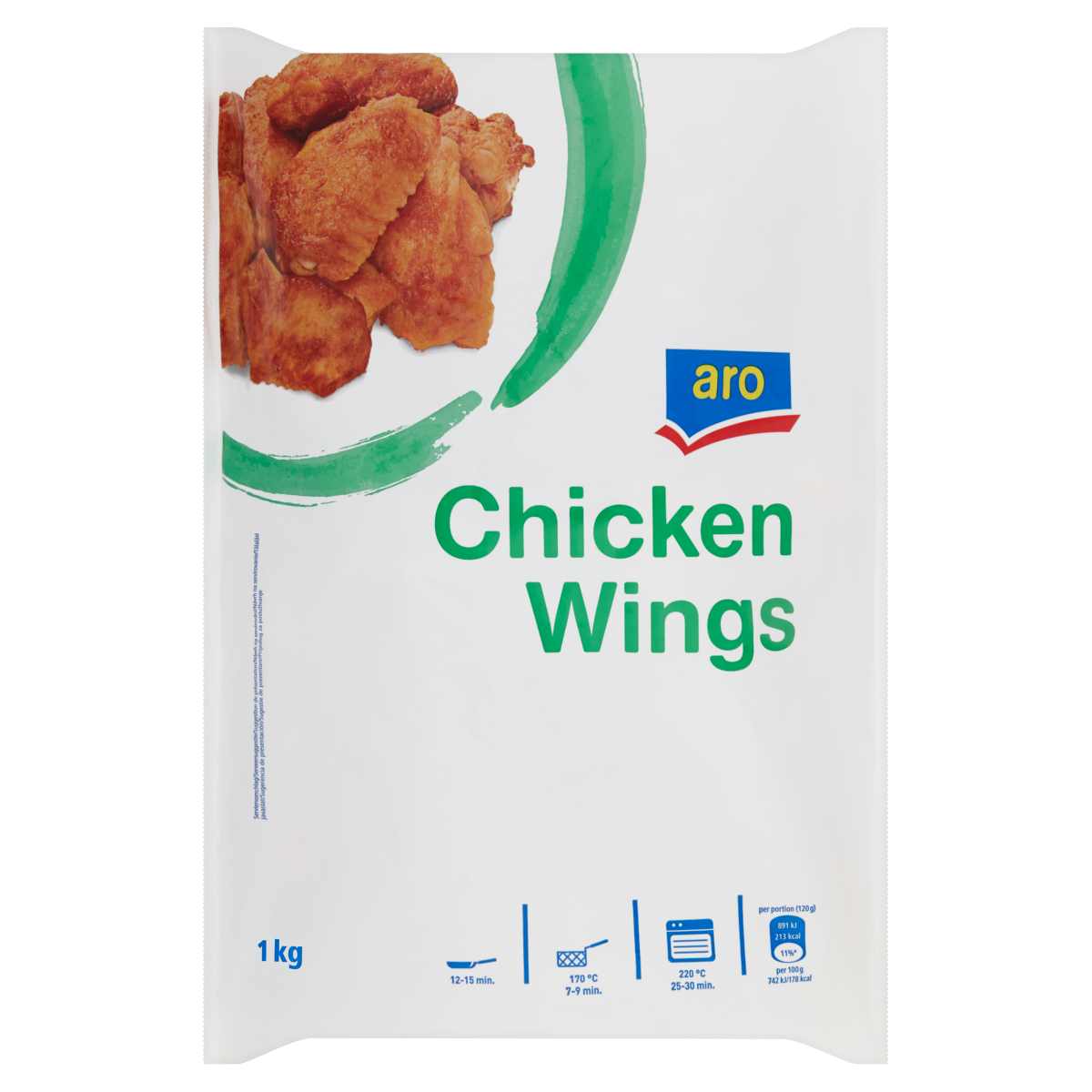 aro Alitas pollo prefritas congeladas 1KG