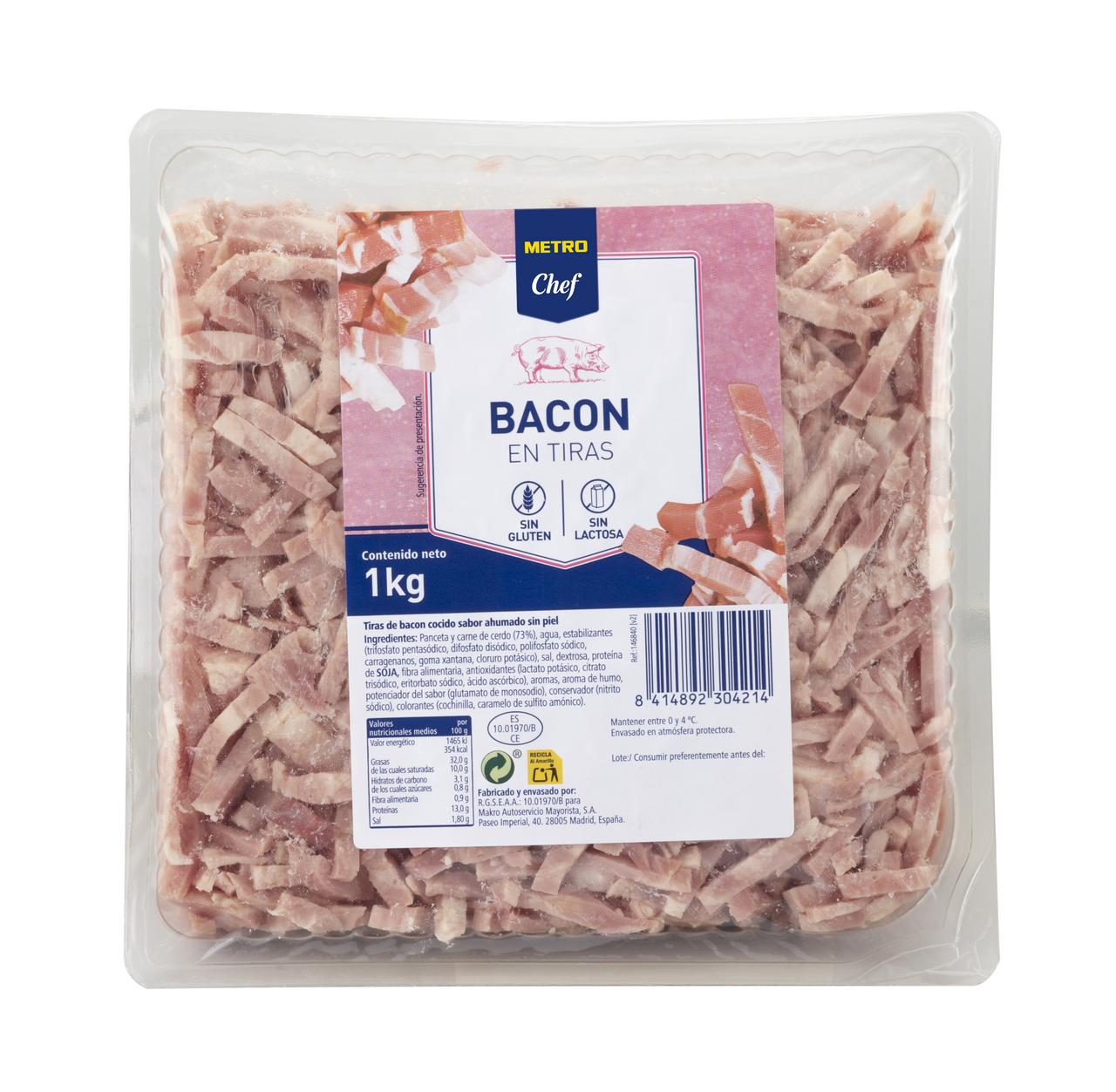 METRO Chef bacon tiras 1kg pack