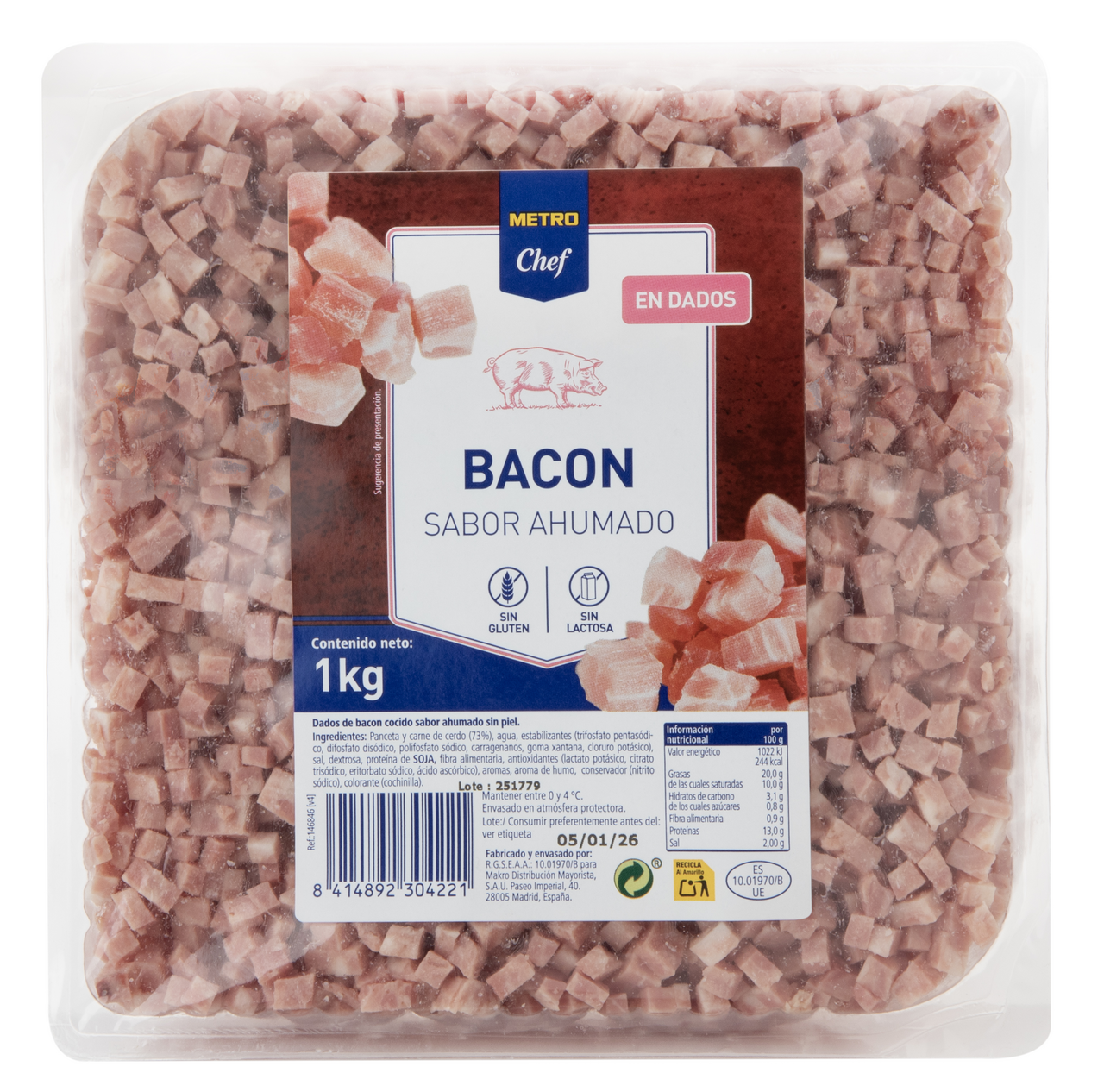 METRO Chef bacon dados 1kg pack