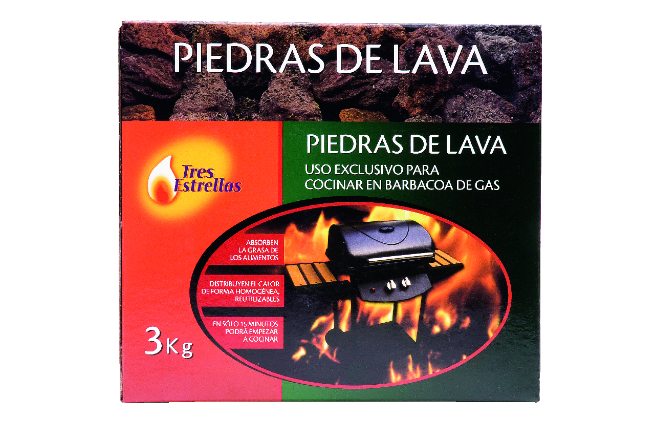 Tres Estrellas piedra de lava para bbq 3kg
