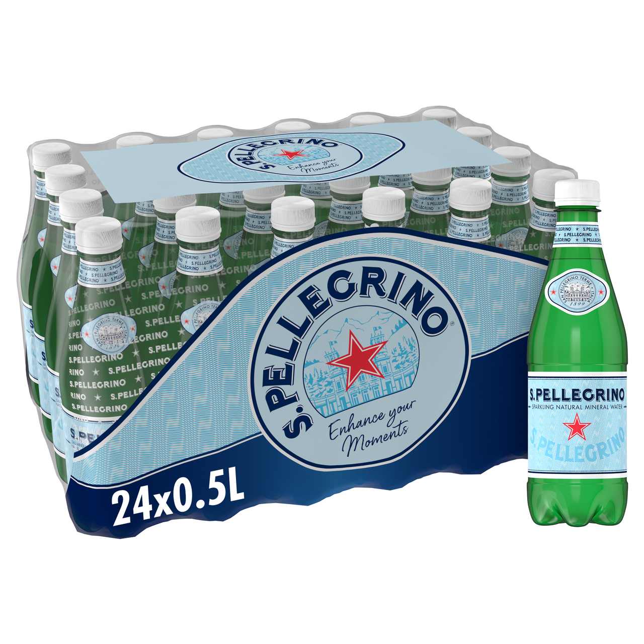 S.PELLEGRINO Agua Mineral Natural con Gas pack 24 botellas de 50 cl
