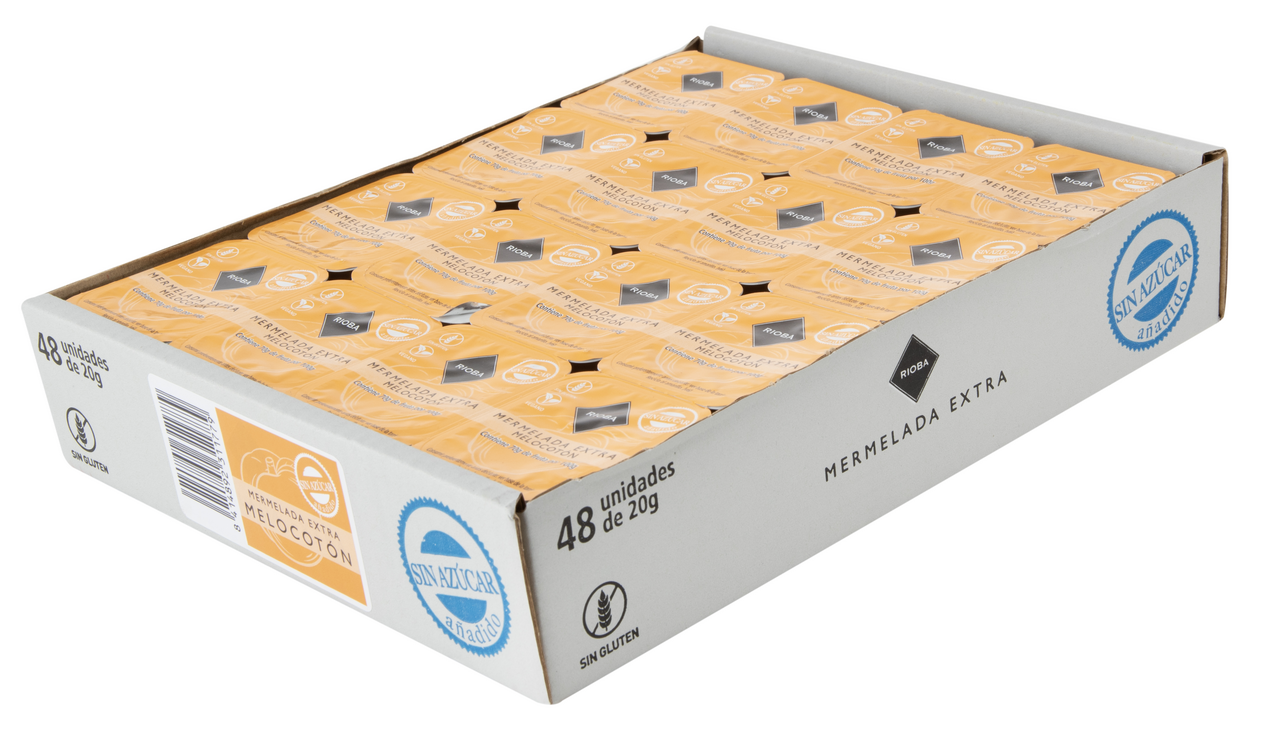 RIOBA mermelada de melocotón diet 20 g x48 ud
