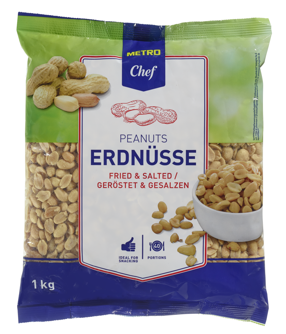 METRO Chef Cacahuete repelado frito con sal virginia bolsa 1kg