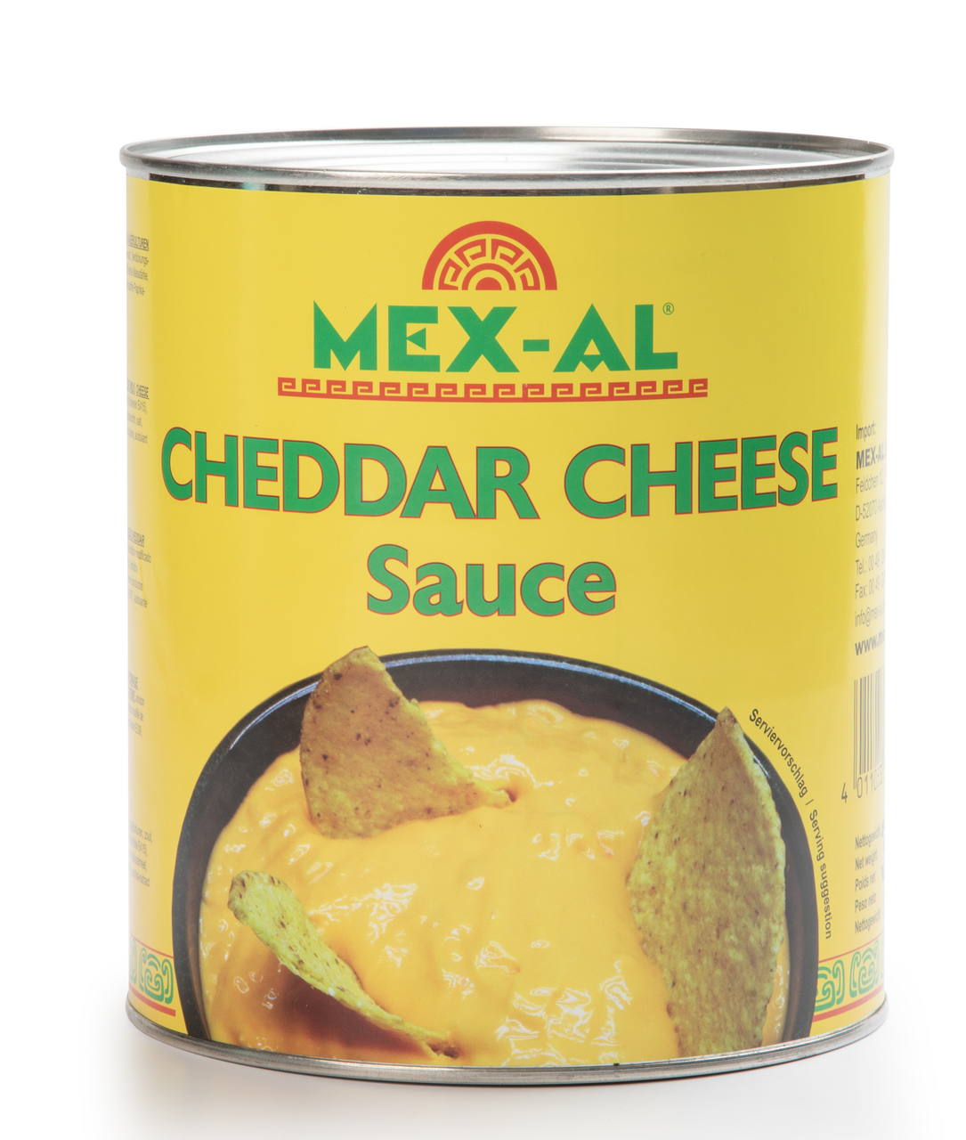 Mex-Al Salsa de queso cheddar en lata 3 Kg